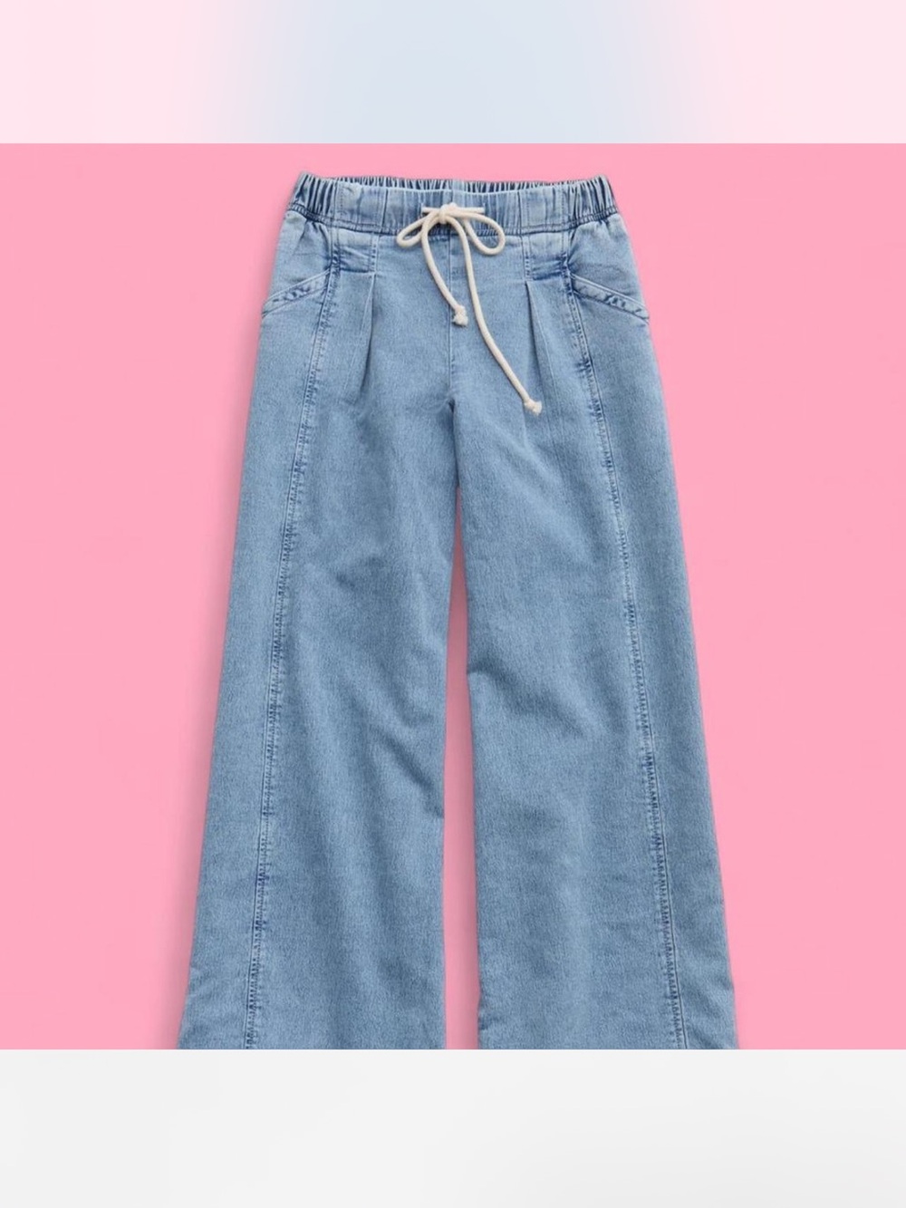 Aerie dream denim wide leg pull on pants